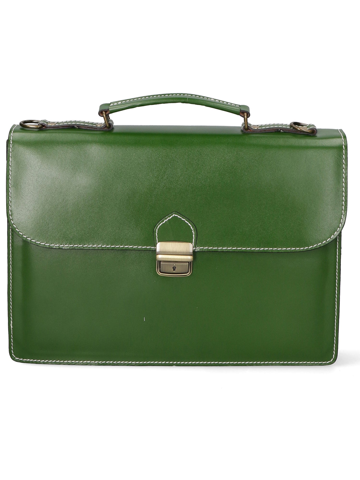 Dafne Borsa da lavoro unisex Vera pelle 7004-VERDE Gave Lux
