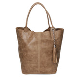 Althea Borsa a mano da donna Vera pelle 5190-009 TAUPE SCURO Gave Lux