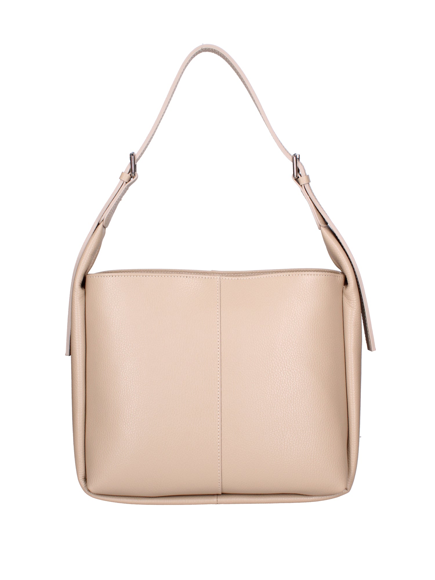 Borsa a spalla da donna Misto pelle e tessuto 07157-D05 CAPPUCCINO Roberta Rossi