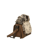 Silvana Pro Borsa a tracolla donna Vera pelle + Calfhair 6599-TAUPE Gave Lux