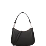 Borsa a spalla da donna 100% pelle ruga 07241-NERO Roberta Rossi