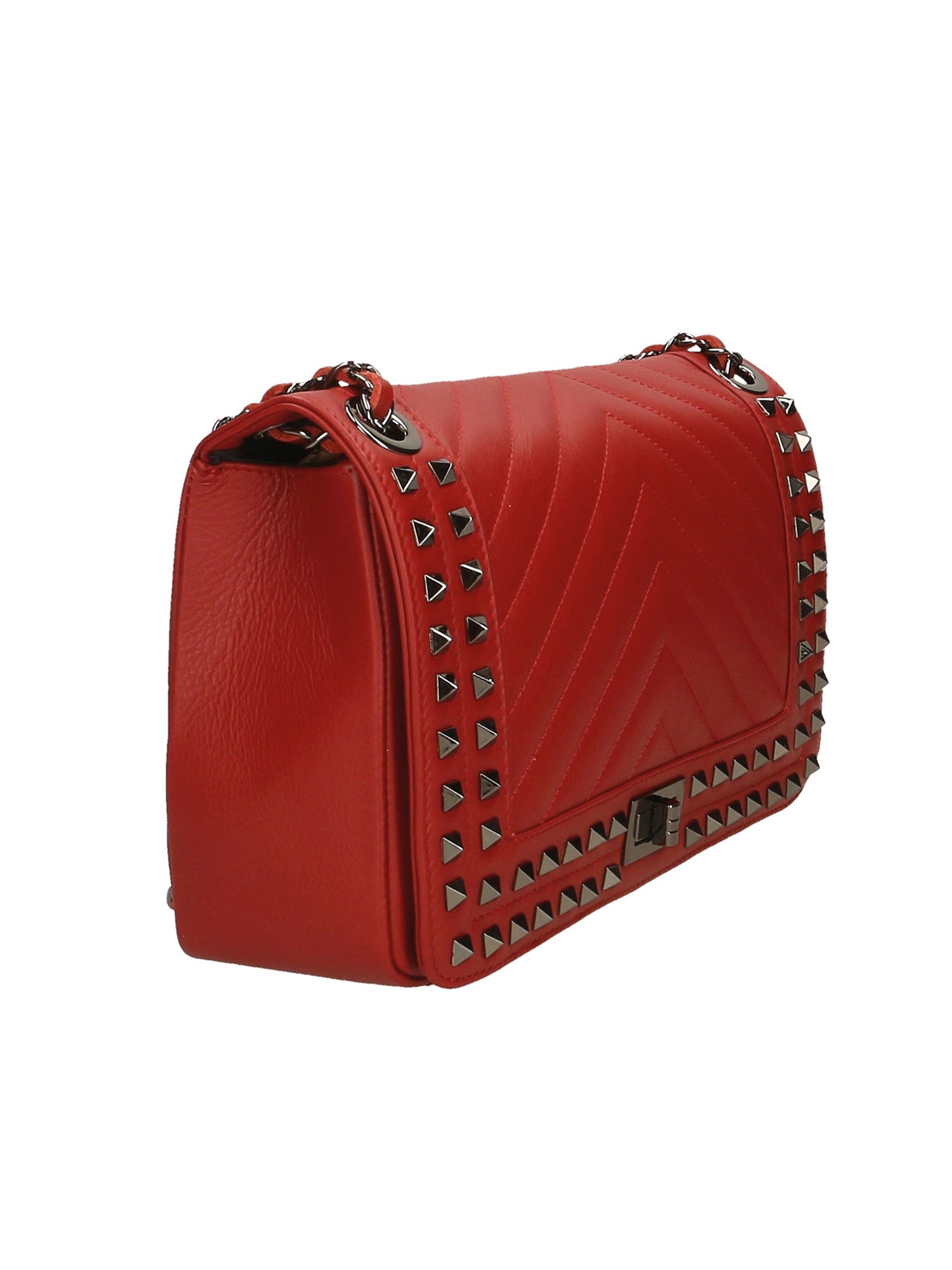 Bologna Borsa a spalla da donna Vera pelle 6590-ROSSO RED Gave Lux
