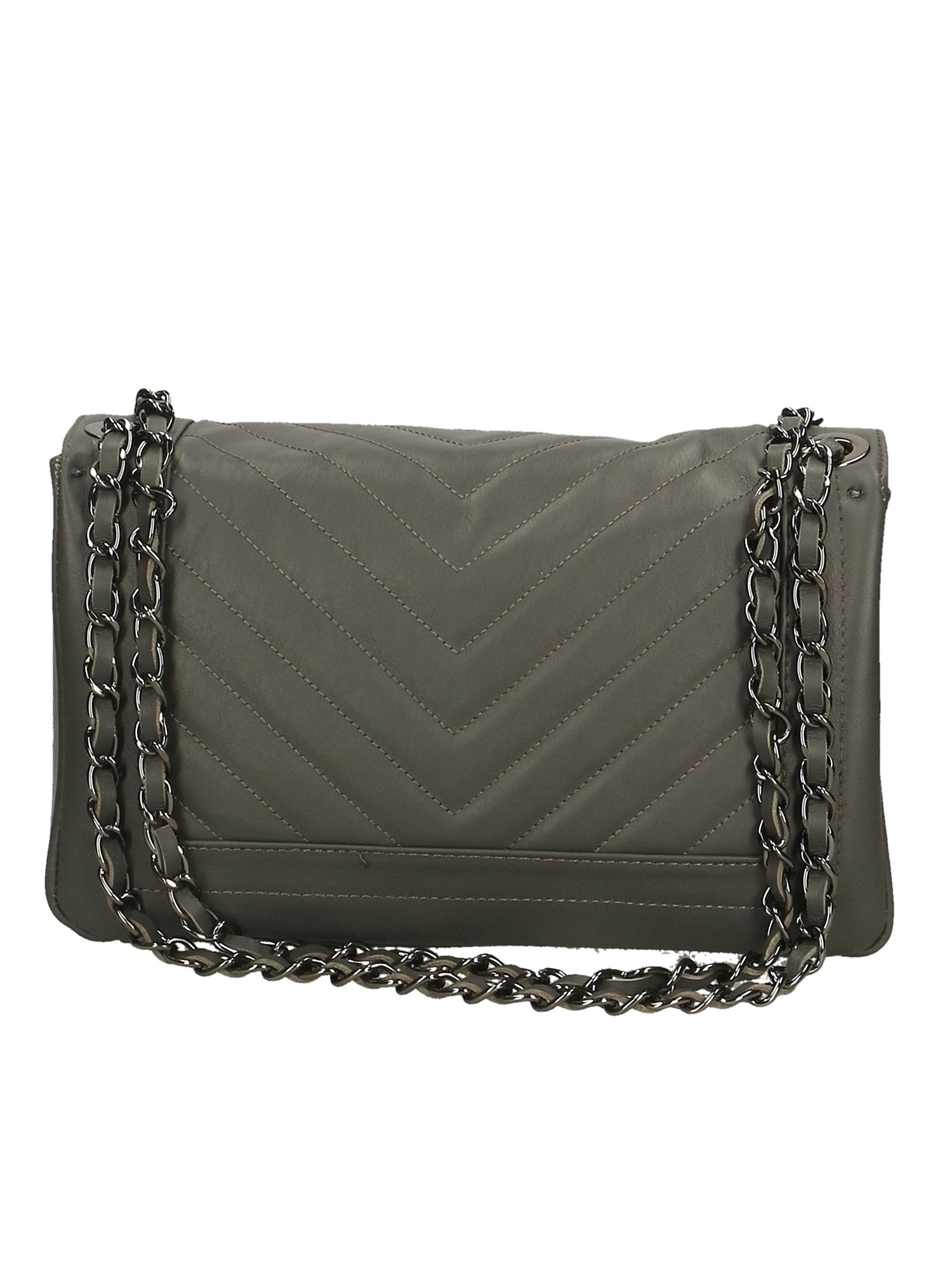 Bologna Borsa a spalla da donna Vera pelle 6590-GRIGIO GREY Gave Lux