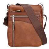 Borsa a tracolla uomo in pelle PU Casual PCL3004-COFFEE Northampton Polo Club