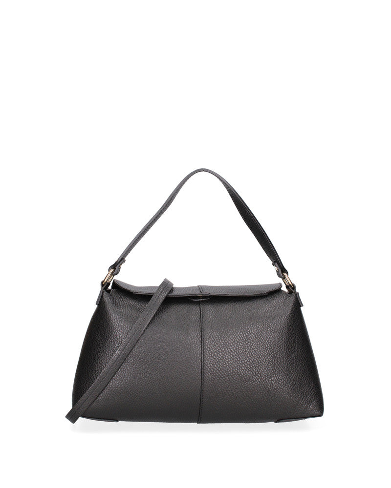 Borsa a spalla da donna Vera pelle 07154-D28 NERO Roberta Rossi