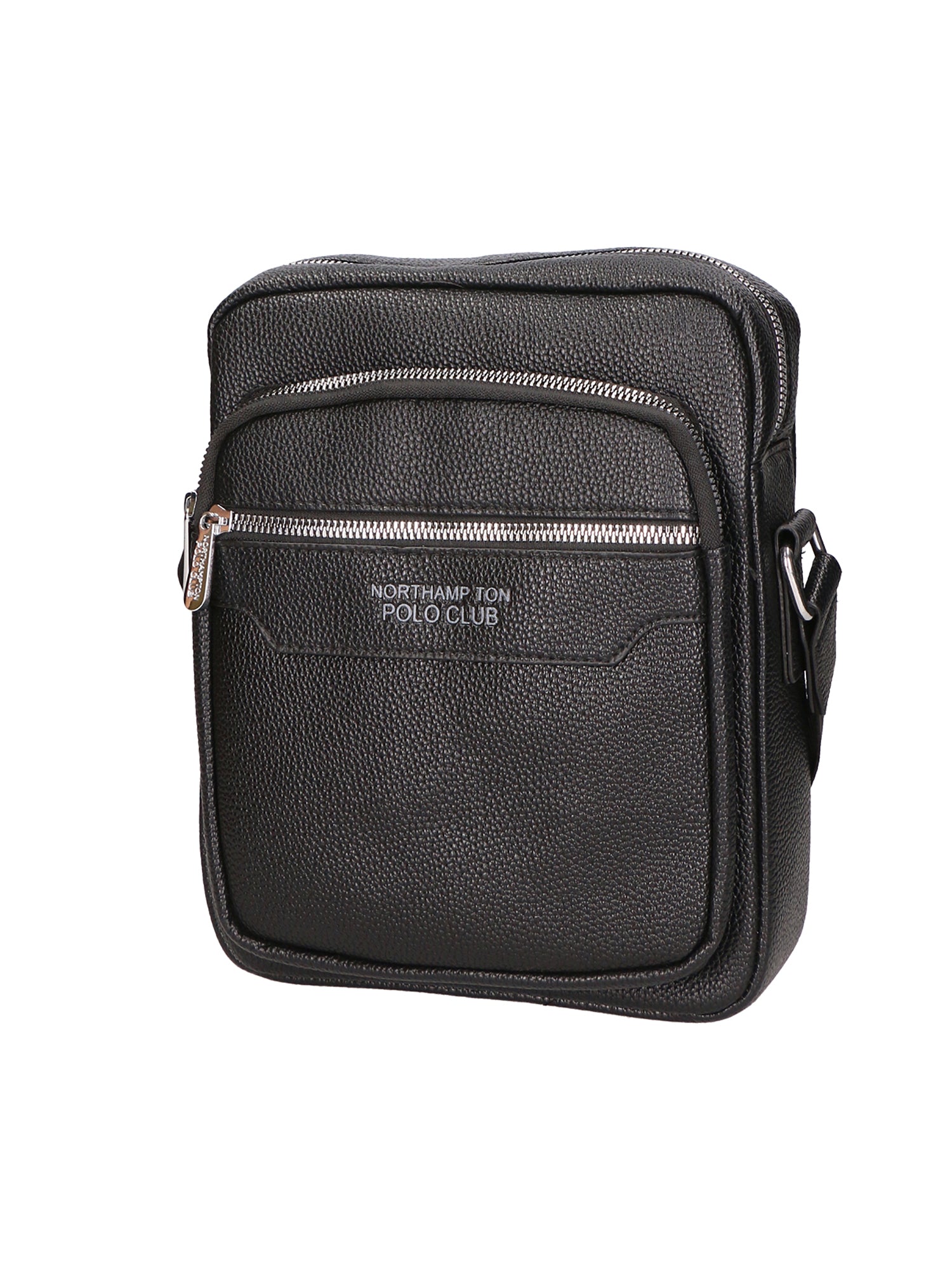 Borsa a tracolla uomo 100% pelle PU PCL3022-BLACK Northampton Polo Club