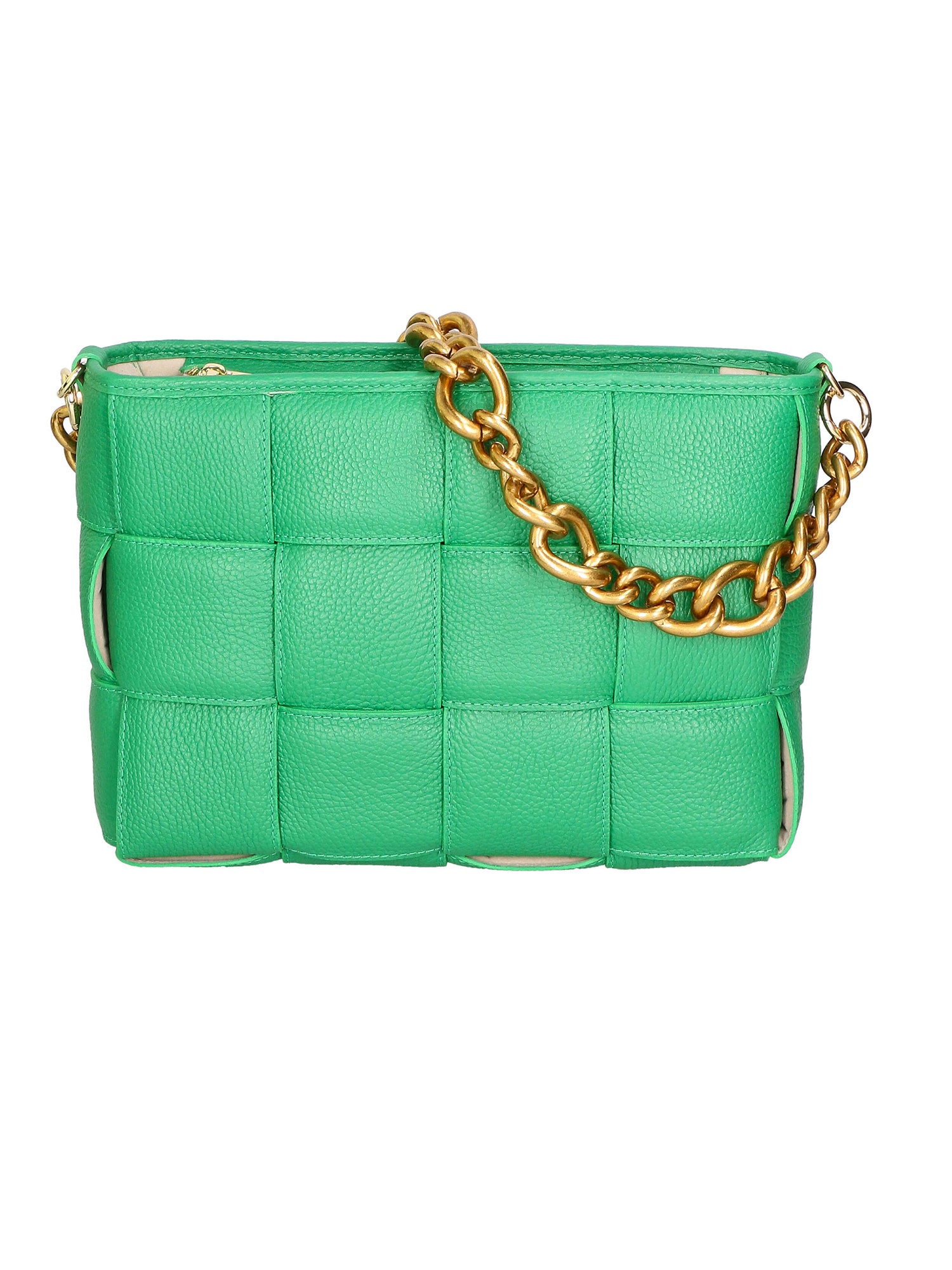 Agostina Borsa a mano da donna Vera pelle 04691-D47 VERDE MELA GREEN APPLE Gave Lux