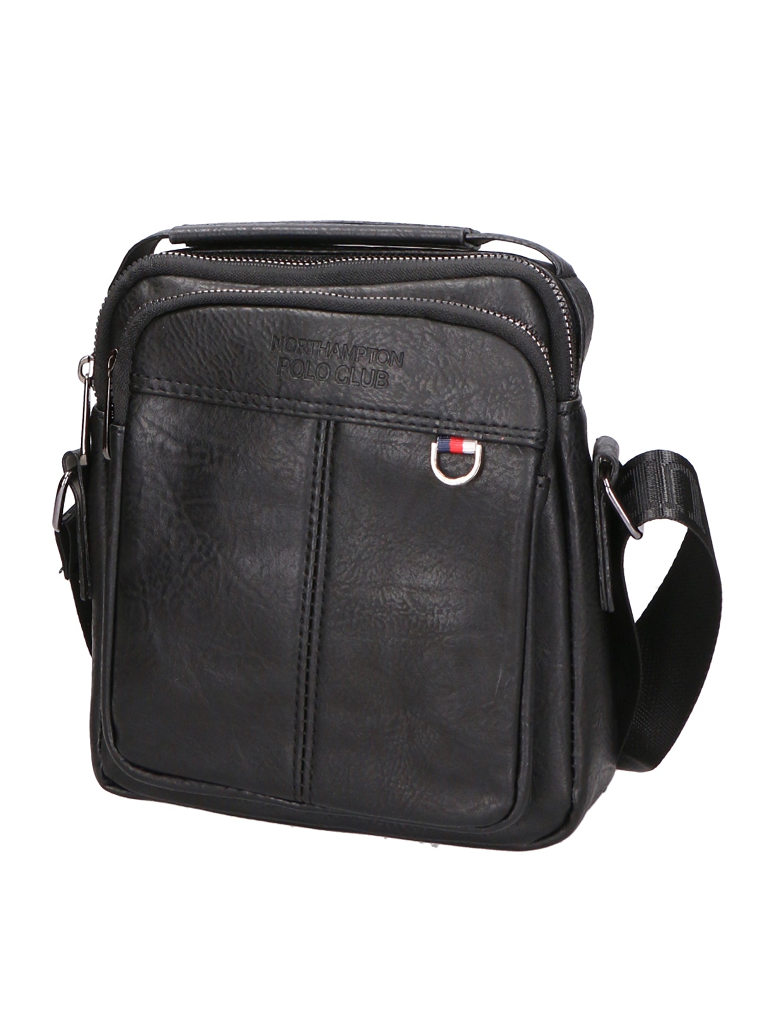Borsa a tracolla uomo 100% pelle PU PCL3056-BLACK Northampton Polo Club