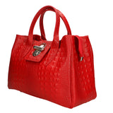 Ascoli Borsa a mano da donna Pelle stampata cocco 7718-ROSSO RED Gave Lux