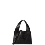 Borsa a mano da donna Vera pelle effetto cocco 07220-C28 NERO Roberta Rossi