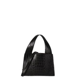 Borsa a mano da donna Vera pelle effetto cocco 07220-C28 NERO Roberta Rossi