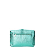 Borsa a mano da donna Vera pelle 07163-L037 TURCHESE Viola Castellani