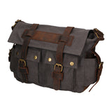 Melania Borsa a spalla unisex Canvas e vera pelle ZG3016-NERO BLACK Gave Lux