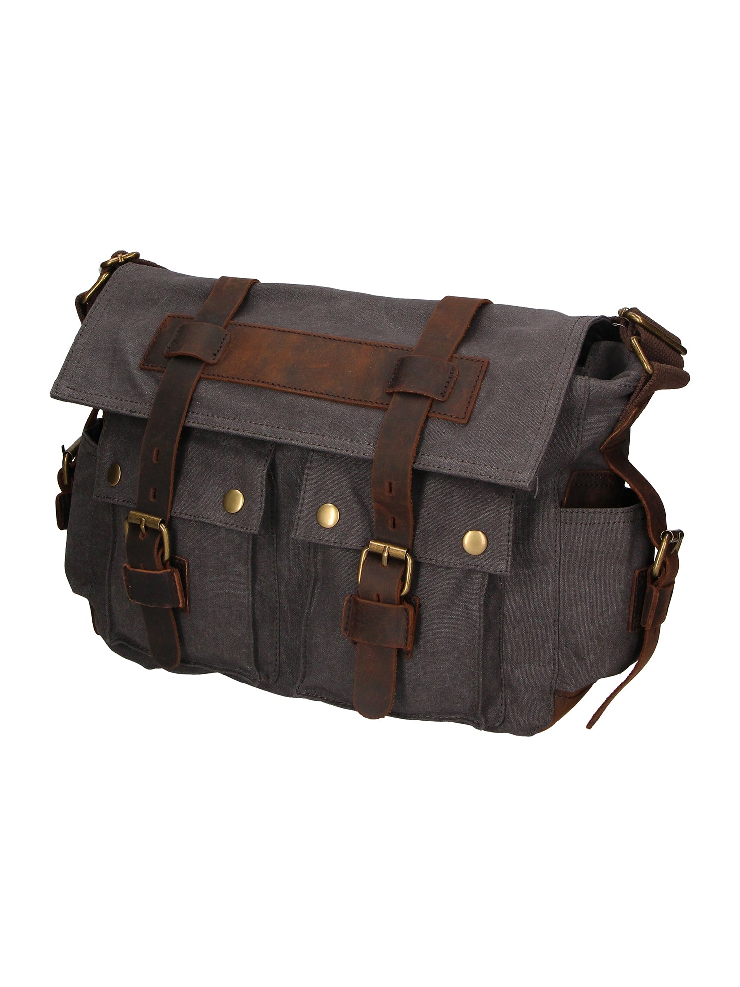 Melania Borsa a spalla unisex Canvas e vera pelle ZG3016-NERO BLACK Gave Lux
