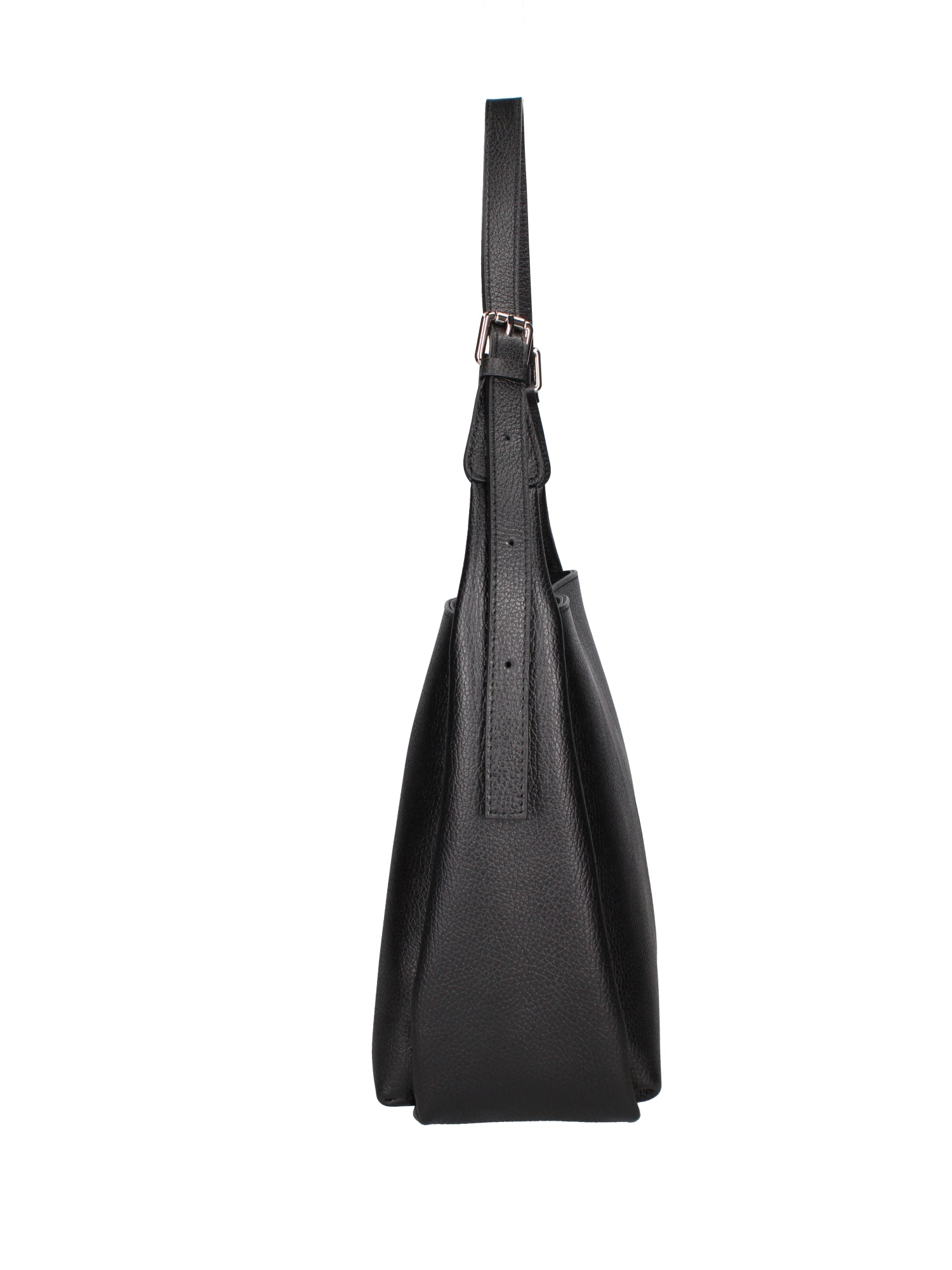 Borsa a spalla da donna Misto pelle e tessuto 07157-D28 NERO Roberta Rossi
