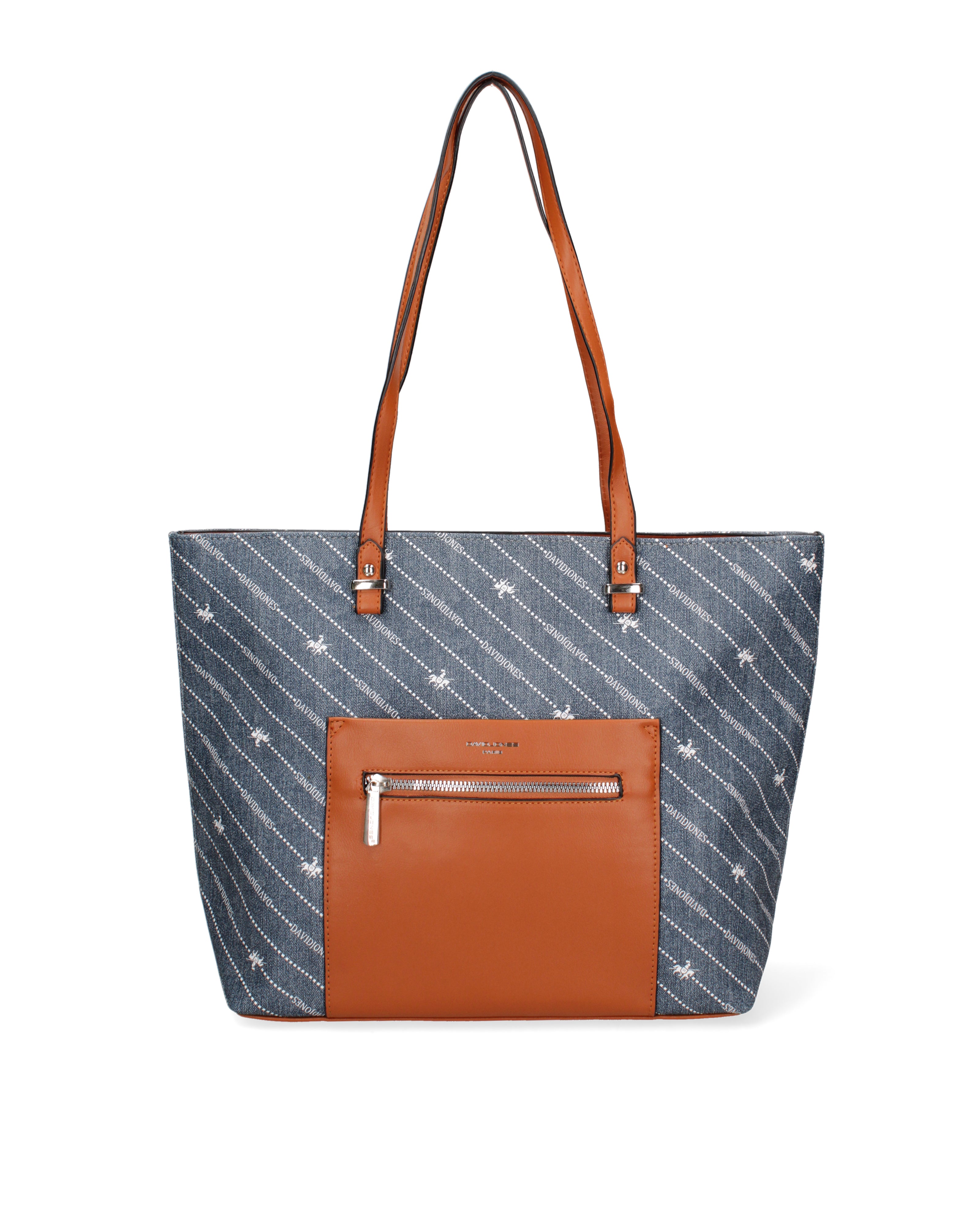 Borsa Shopper da donna 100% PVC F21054-BLUE JEANS David Jones