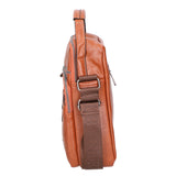 Borsa a tracolla uomo vegana 100% PU Leather PCL3101-BROWN Northampton Polo Club