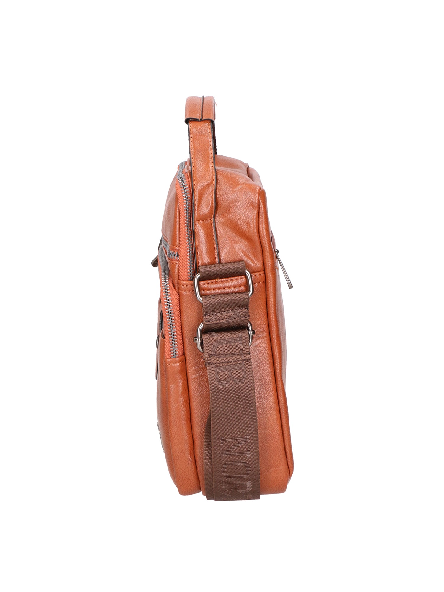 Borsa a tracolla uomo vegana 100% PU Leather PCL3101-BROWN Northampton Polo Club