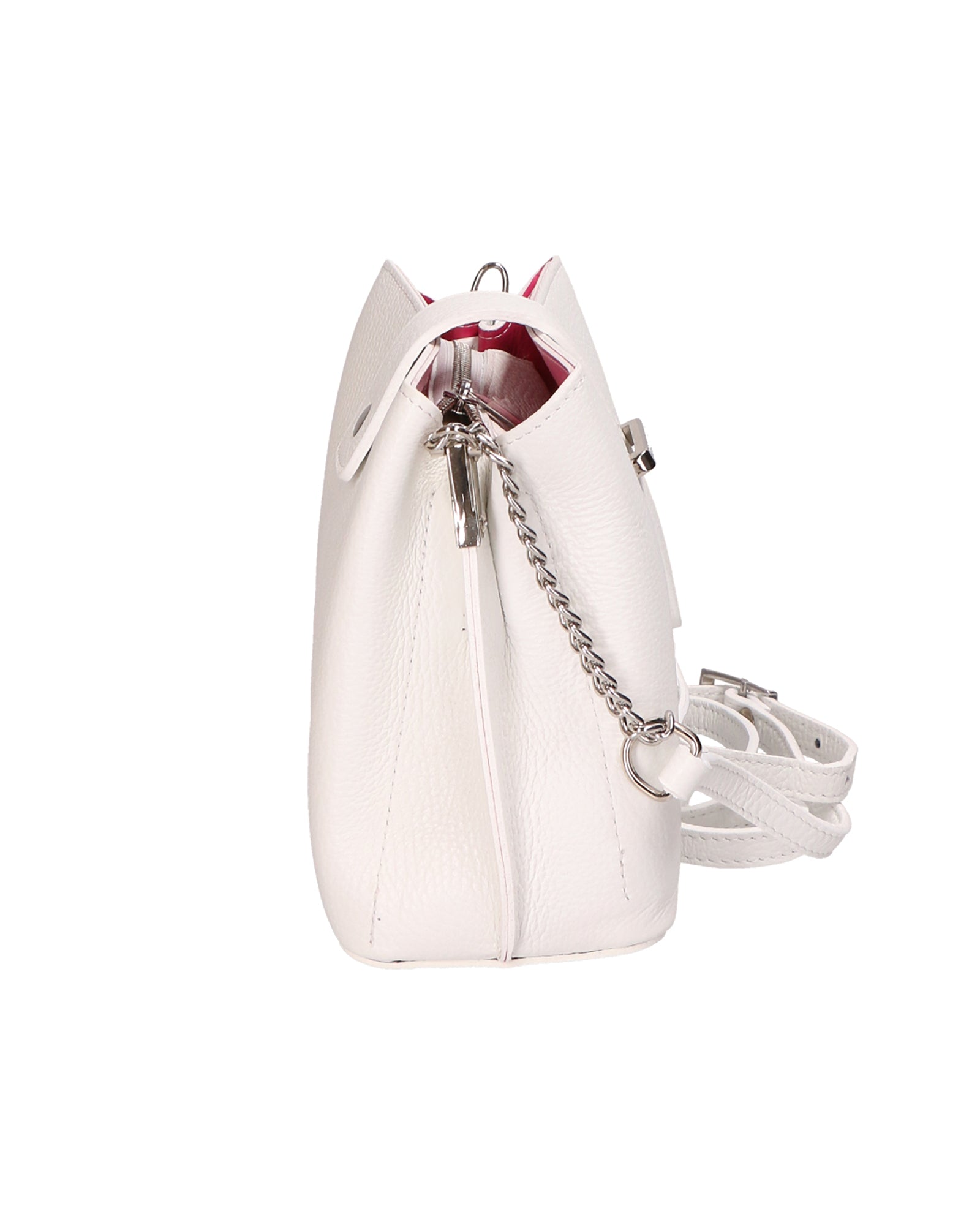 Eridana Borsa a tracolla da donna Vera pelle 1137-BIANCO Gave Lux