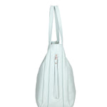 Borsa a spalla da donna Misto pelle e tessuto 07155-D102 CIELO Roberta Rossi