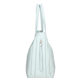 Borsa a spalla da donna Misto pelle e tessuto 07155-D102 CIELO Roberta Rossi