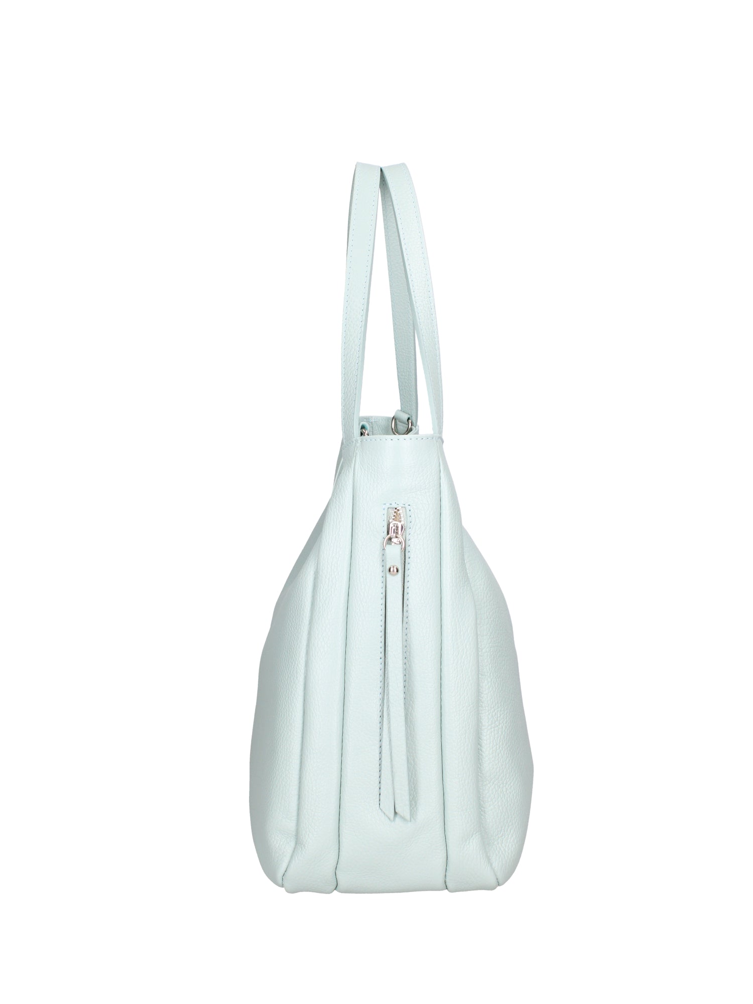 Borsa a spalla da donna Misto pelle e tessuto 07155-D102 CIELO Roberta Rossi