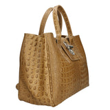 Ascoli Borsa a mano da donna Pelle stampata cocco 7718-TAUPE Gave Lux