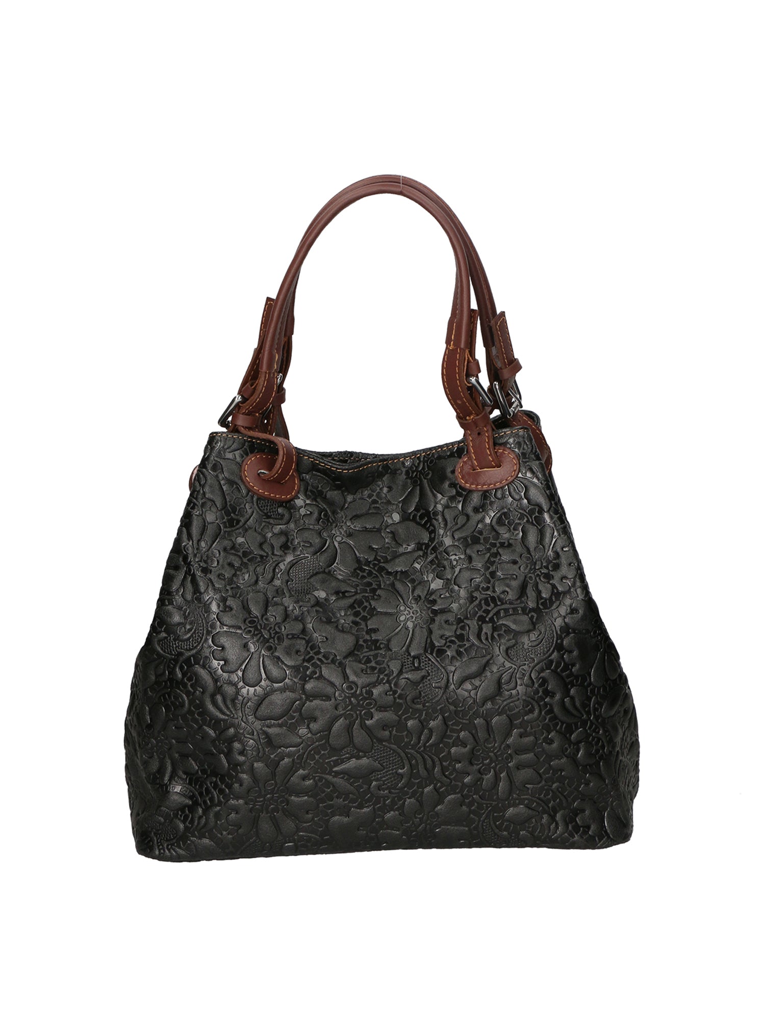 Elenia Borsa a mano da donna Vera pelle 80049-019 NERO Gave Lux