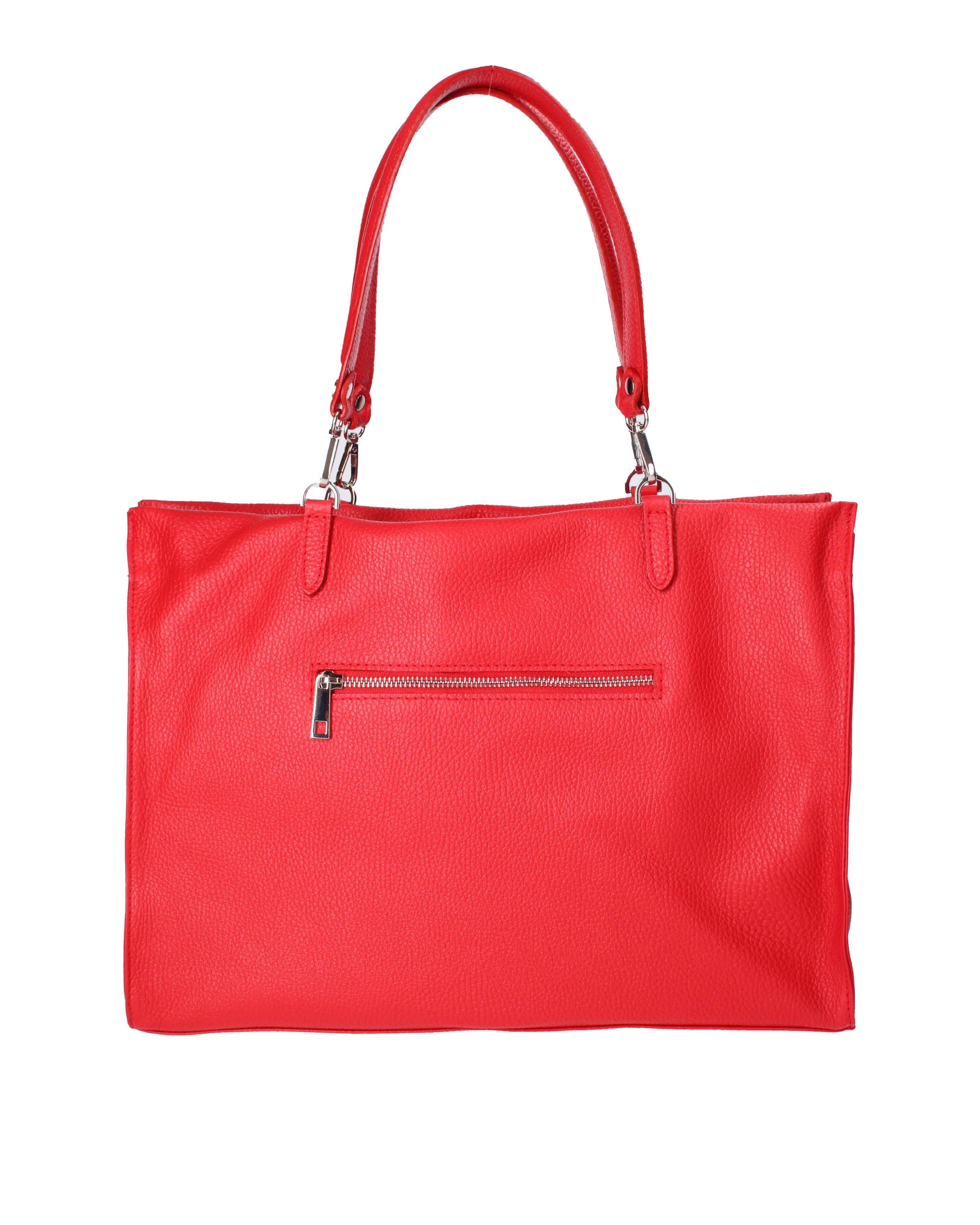 Borsa a mano da donna 100% vera pelle 07138-D58 ROSSO FUOCO Roberta Rossi