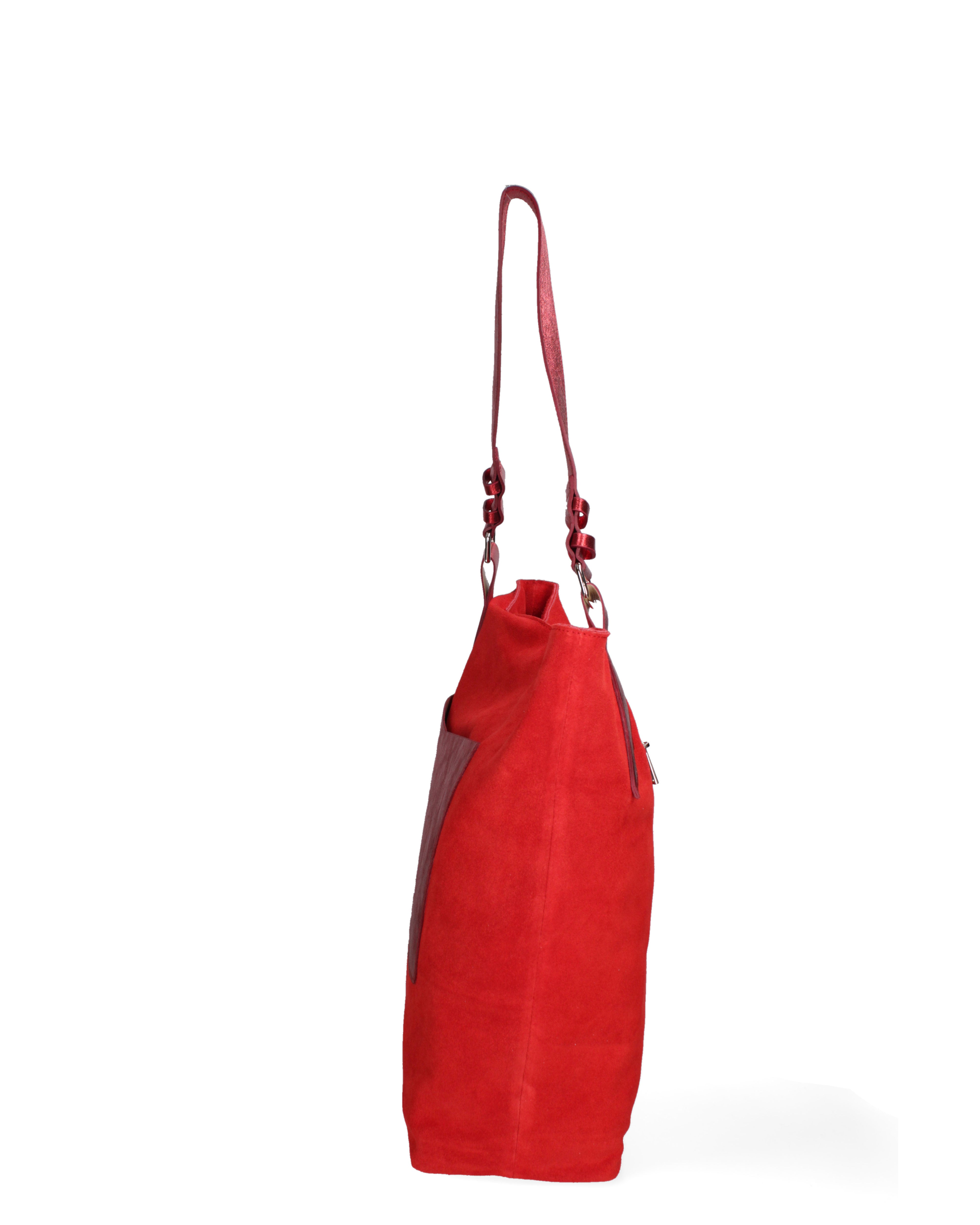 Borsa a spalla da donna Vera pelle 07312-D17 ROSSO+L032 Roberta Rossi