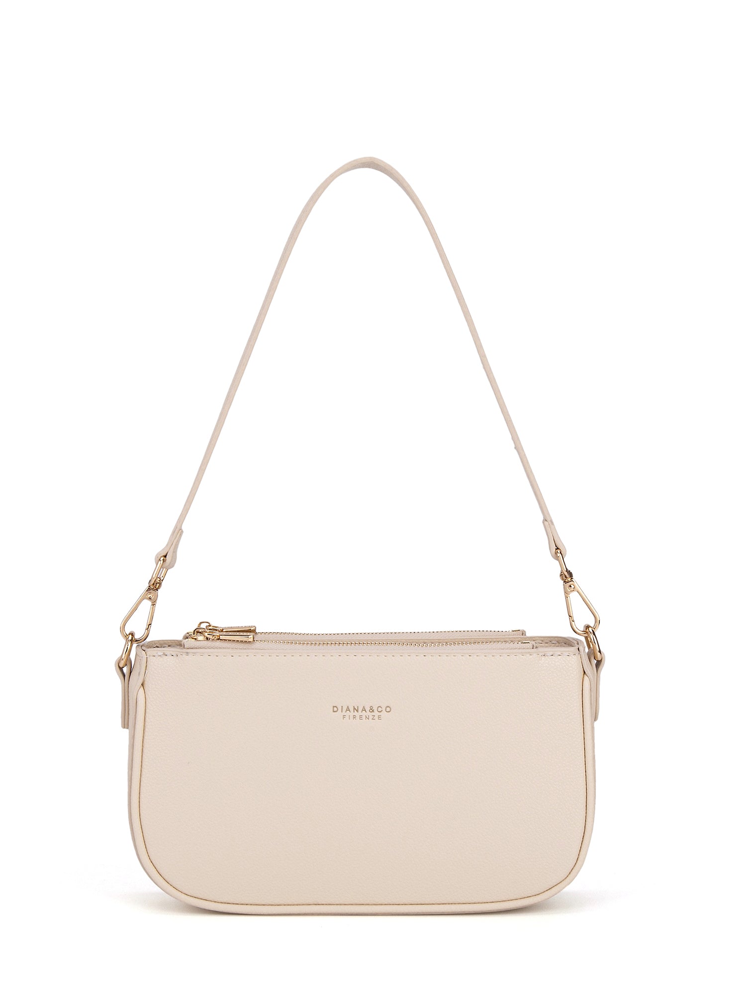 Borsa a spalla da donna 100% pelle vegana PU 711-2PT-BEIGE Diana&co