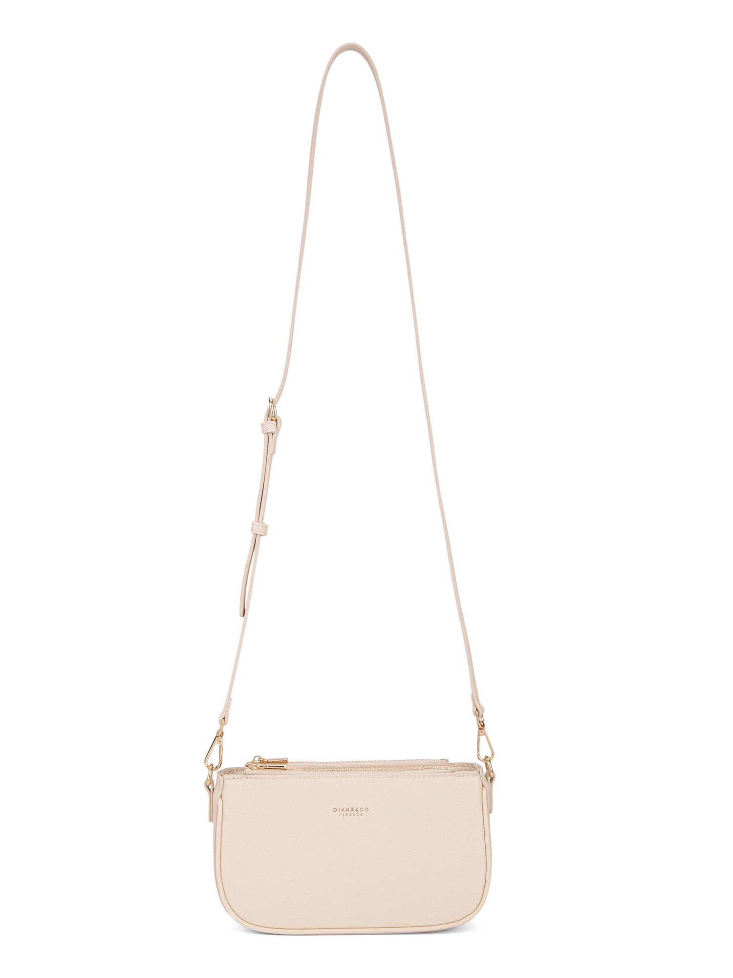 Borsa a spalla da donna 100% pelle vegana PU 711-2PT-BEIGE Diana&co