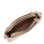 Borsa a spalla da donna 100% pelle vegana PU 711-2PT-BEIGE Diana&co