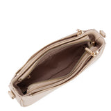 Borsa a spalla da donna 100% pelle vegana PU 711-2PT-BEIGE Diana&co
