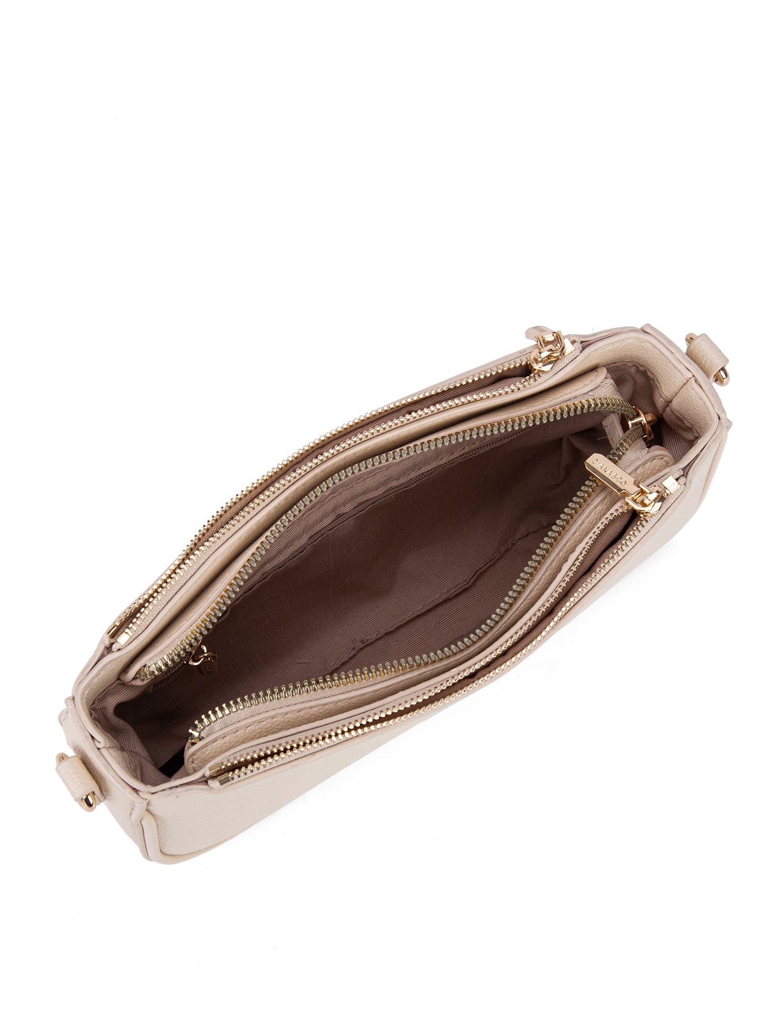 Borsa a spalla da donna 100% pelle vegana PU 711-2PT-BEIGE Diana&co