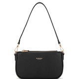 Borsa a spalla da donna 100% pelle vegana PU 711-2PT-BLACK Diana&co