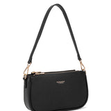 Borsa a spalla da donna 100% pelle vegana PU 711-2PT-BLACK Diana&co