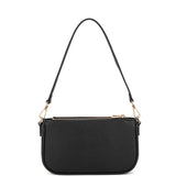 Borsa a spalla da donna 100% pelle vegana PU 711-2PT-BLACK Diana&co