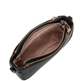 Borsa a spalla da donna 100% pelle vegana PU 711-2PT-BLACK Diana&co