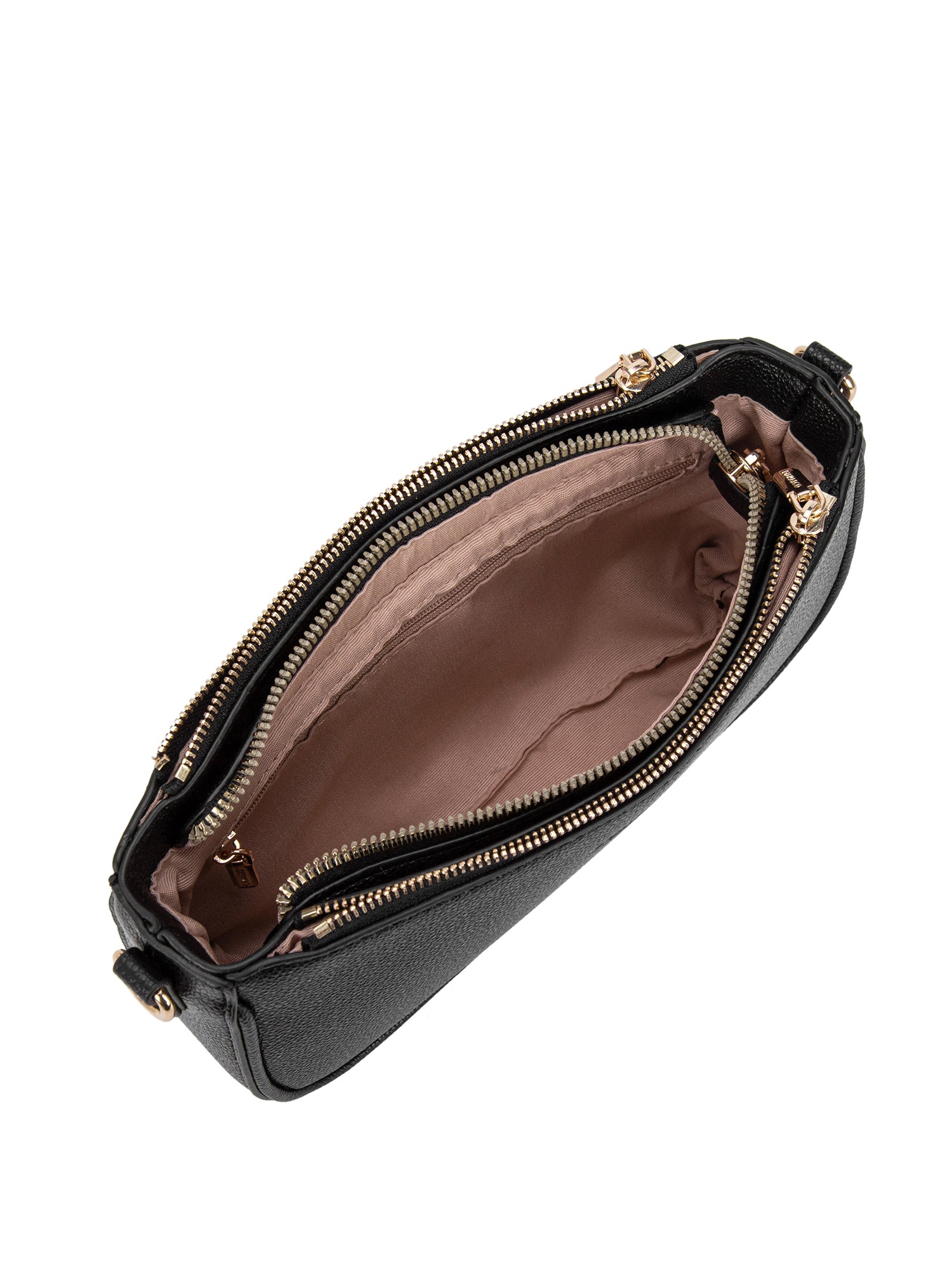 Borsa a spalla da donna 100% pelle vegana PU 711-2PT-BLACK Diana&co