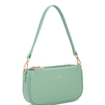 Borsa a spalla da donna 100% pelle vegana PU 711-2PT-JADE GREEN Diana&co