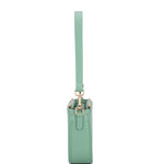 Borsa a spalla da donna 100% pelle vegana PU 711-2PT-JADE GREEN Diana&co