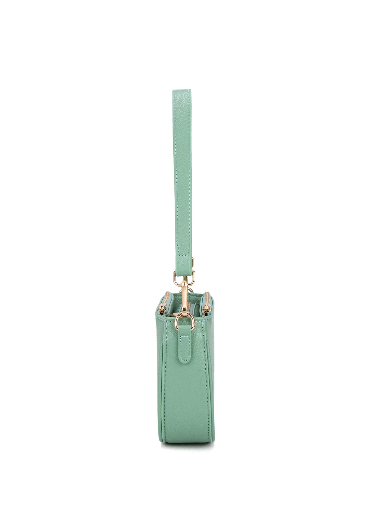 Borsa a spalla da donna 100% pelle vegana PU 711-2PT-JADE GREEN Diana&co