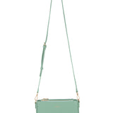 Borsa a spalla da donna 100% pelle vegana PU 711-2PT-JADE GREEN Diana&co