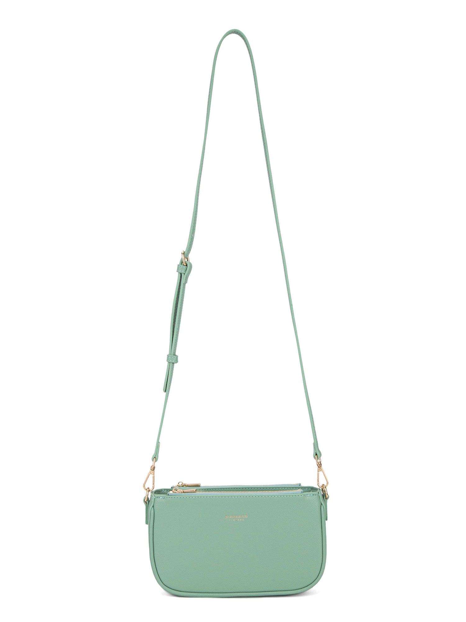 Borsa a spalla da donna 100% pelle vegana PU 711-2PT-JADE GREEN Diana&co