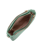 Borsa a spalla da donna 100% pelle vegana PU 711-2PT-JADE GREEN Diana&co