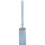 Borsa a spalla da donna 100% pelle vegana PU 711-2PT-LIGHT BLUE Diana&co