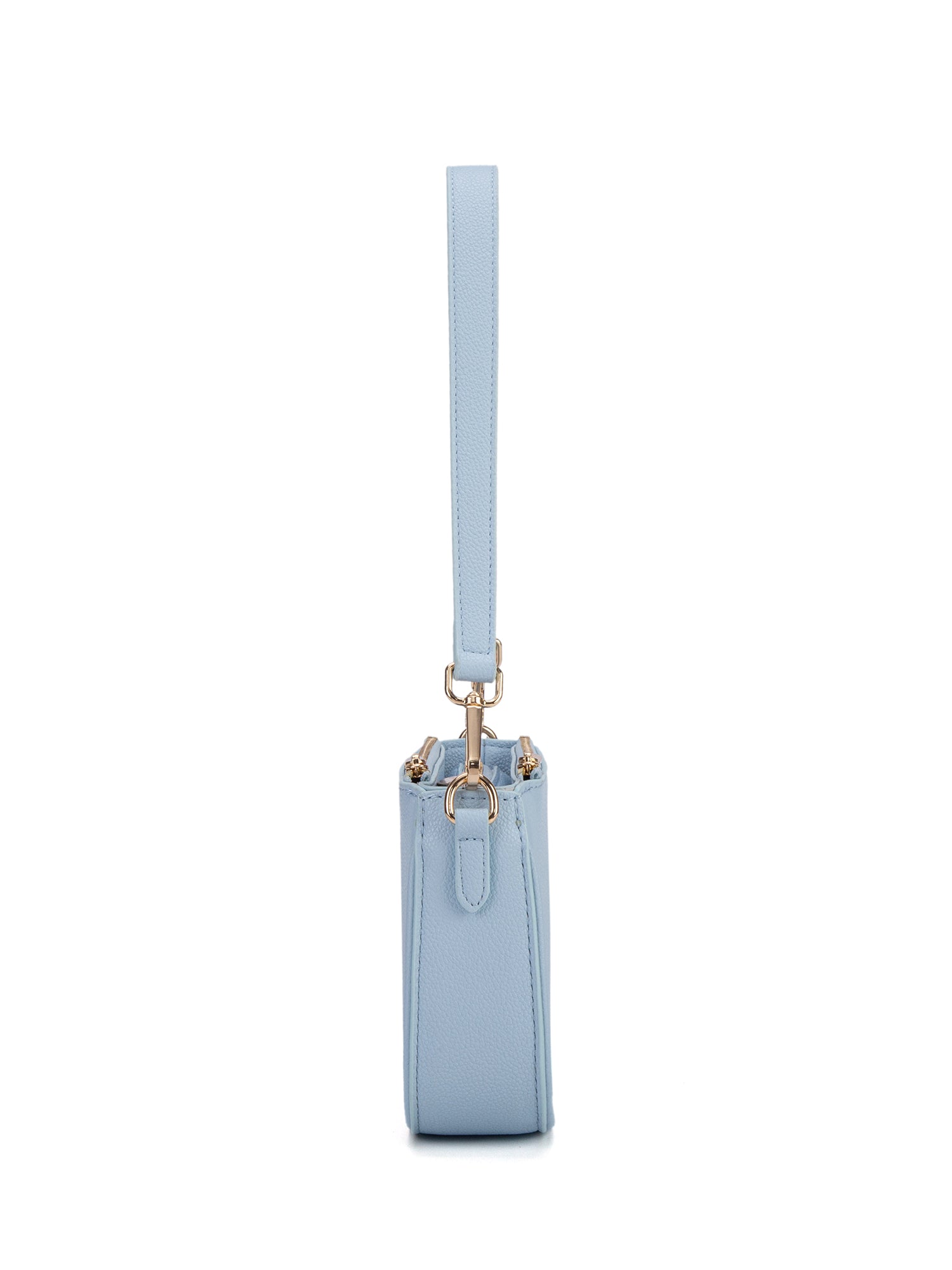 Borsa a spalla da donna 100% pelle vegana PU 711-2PT-LIGHT BLUE Diana&co