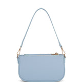 Borsa a spalla da donna 100% pelle vegana PU 711-2PT-LIGHT BLUE Diana&co