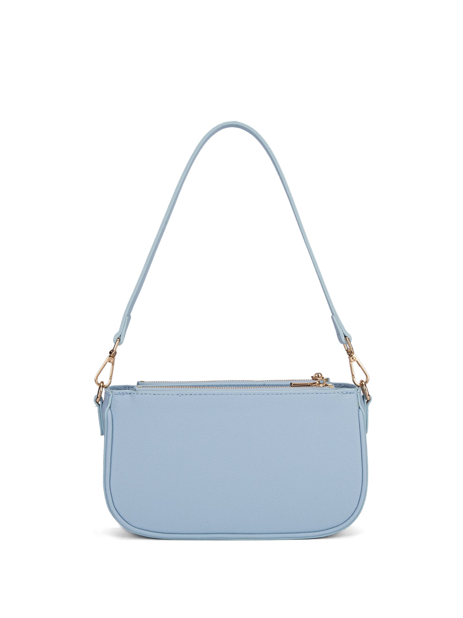 Borsa a spalla da donna 100% pelle vegana PU 711-2PT-LIGHT BLUE Diana&co